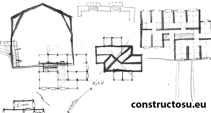 Schițe personale cu planuri de case și alte construcții
